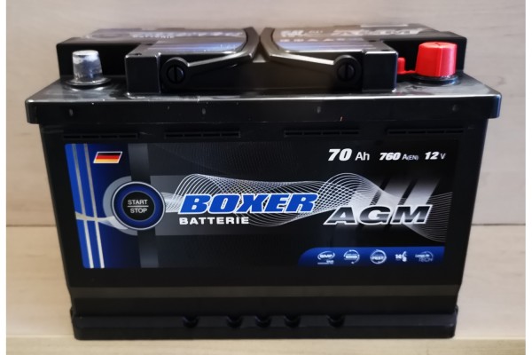Akumuliatorius BOXER 70 Ah 760 A EN 12V AGM